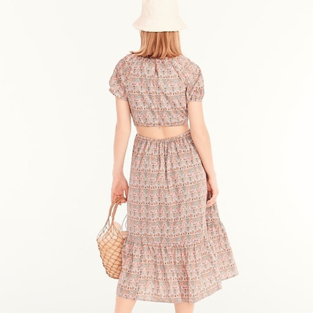 NWT J.Crew Side-cutout cotton dress in Liberty Giorgia Duke print size 4 - Picture 8 of 8